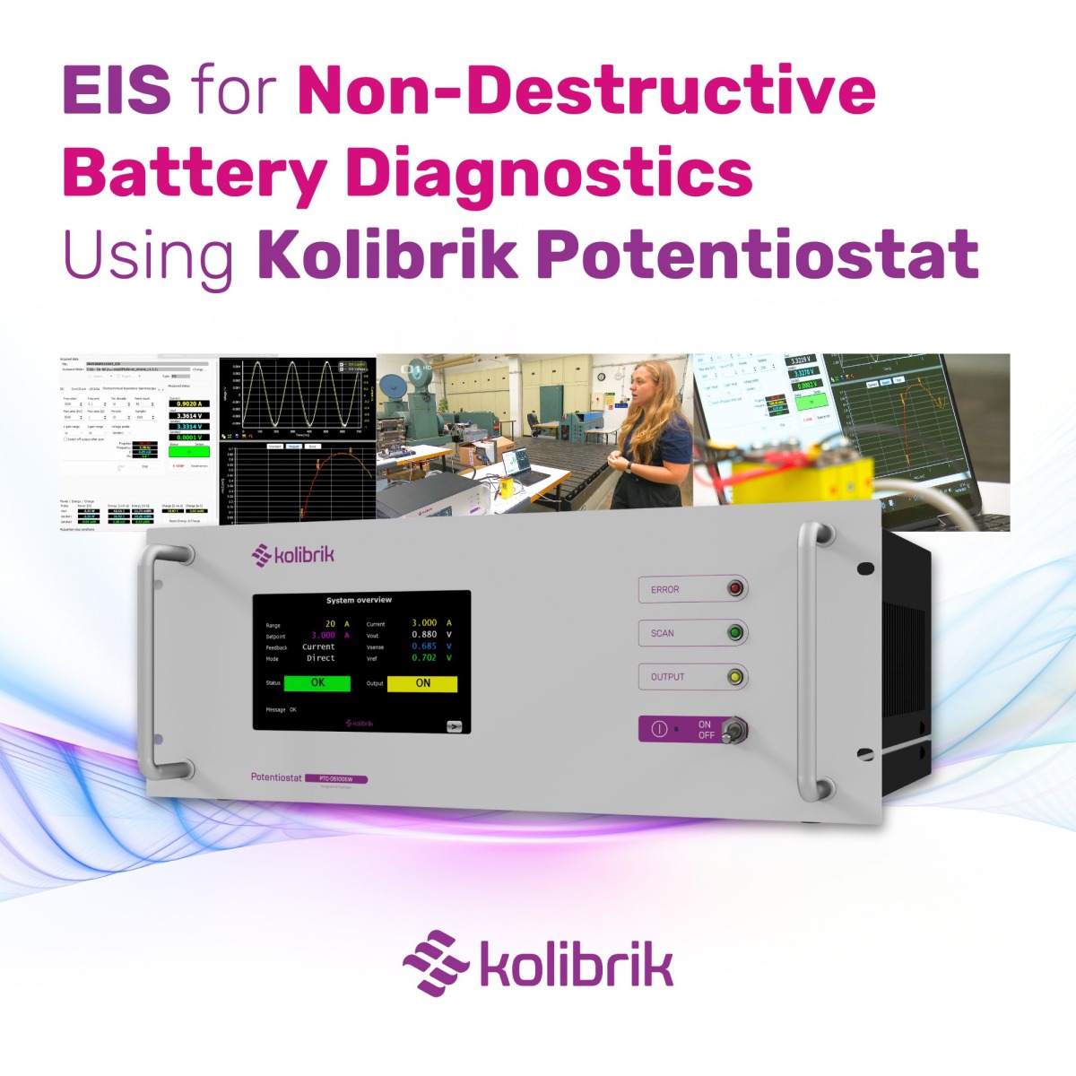 EIS for Non-Descriptive Battery Testing Using Kolibrik Potentiostat 